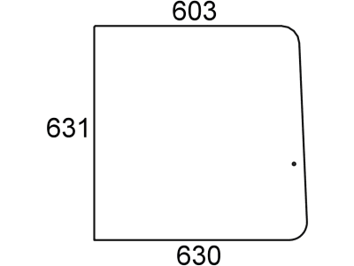 Seitenscheibe, klar, links/rechts, schiebbar, für Mercedez-Benz MB-Trac 65/70, 70–1800, Kabine Westberga