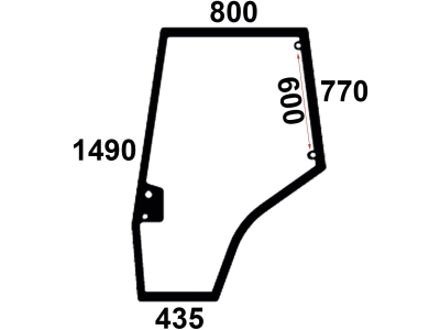 Türscheibe, grün, links, Siebdruck, für Massey Ferguson 5000, 6000, 7000, 8000