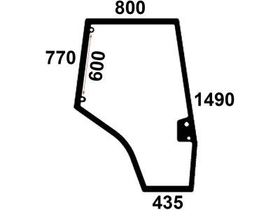 Türscheibe, grün, rechts, Siebdruck, für Massey Ferguson 5000, 6000, 7000, 8000