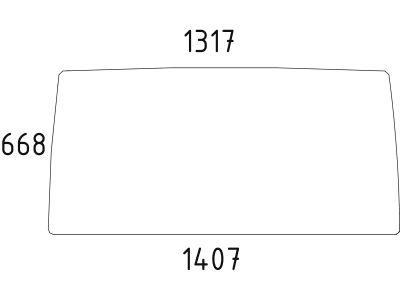 Frontscheibe, grün/klar, Höhe 668 mm, für Fiat, Kabine CS 14; CS 15; CS 16; CS 17; CS 18; CS 19