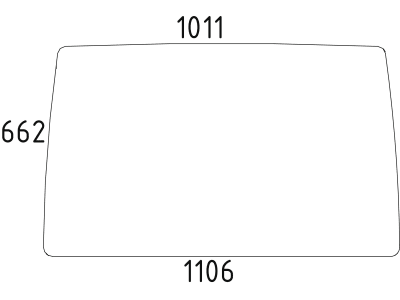 Frontscheibe, klar, Höhe 662 mm, für Fiat, Kabine CS 14; CS 15; CS 16; CS 17; CS 18; CS 19