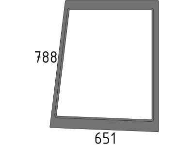 Seitenscheibe, grün, rechts, geklebt, Siebdruck, für Fiat, Ford New Holland L 60, 65, 75, 85, 95, Kabine L