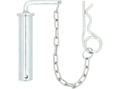 Anhängebolzen mit Kette und Federstecker, doppelt gebogen, C 135 mm