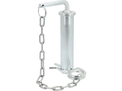 Anhängebolzen mit Kette und Federstecker, doppelt gebogen, C 135 mm