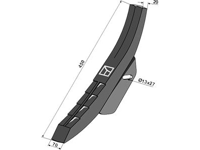 Industriehof® Scharspitze 450 x 70 x 20 mm, für Tiefenlockerer Gaspardo, Maschio, 101.5125