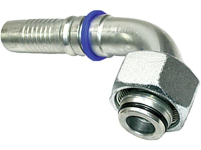 Dichtkegelnippel "DKOS - S" 90 °, metrisch, zylindrisch, Aussenkung 24°, O-Ring und Überwurfmutter, Ausreißsicherung Interlock Dichtkegelnippel "DKOS - S" 90 °, metrisch, zylindrisch, Aussenkung 24°, O-Ring und Überwurfmutter, Ausreißsicherung Interlock