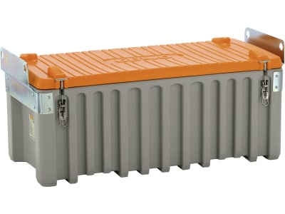 Cemo Werkzeugkiste "CEMbox" 250 l 124 x 57 x 60 cm, mit Kranösen und Krangestell, PE (Polyethylen), grau; orange, 10333