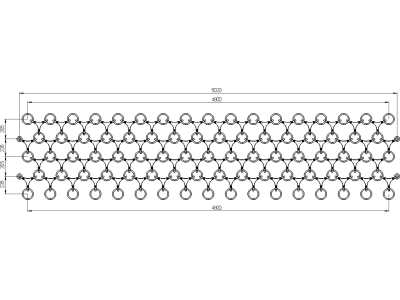 Düvelsdorf Eggennetz mit Eggenstern "Kombi", 5,00 m, 4 Reihen, für Wiesenegge, 25-18511