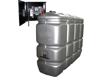 DURAplas® Tankanlage "Distrifuel Compact" 2.000 l für Diesel, stationär, stationär, Wandpumpe im Schrank, mechanisches Zählwerk, DFS2000FLT