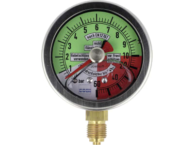 Hücobi Glyzerin-Manometer, Anschluss 1/4" unten, 0 bis 60 bar, nicht flüssigdüngerfest, 8120 006060 Hücobi Glyzerin-Manometer, Anschluss 1/4" unten, 0 bis 60 bar, nicht flüssigdüngerfest, 8120 006060