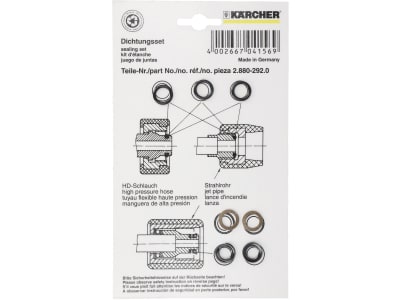 Kärcher® Dichtungssatz für Hochdruckreiniger mit drehbaren Strahlrohren bis Bj. 16, 2.880-292.0 Kärcher® Dichtungssatz für Hochdruckreiniger mit drehbaren Strahlrohren bis Bj. 16, 2.880-292.0