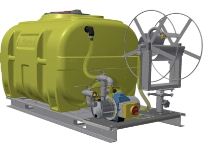Cemo Bewässerungsanlage "BWS 130-PE" 600 l, 184 x 90 x 96 cm, ohne Akku, mit Schwallwand, PE-Fass, Elektropumpe, Schlauchhaspel, 11533 Cemo Bewässerungsanlage "BWS 130-PE" 600 l, 184 x 90 x 96 cm, ohne Akku, mit Schwallwand, PE-Fass, Elektropumpe, Schlauchhaspel, 11533