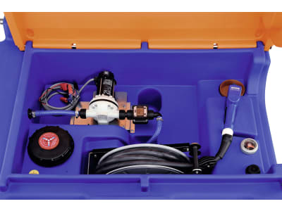 Cemo Tankanlage "Blue-Mobil Easy Premium" 980 l, für AdBlue®, mobil, 12 V-Elektropumpe "Cematic Blue", mit Kranösen, Deckel, Zähler, Schlauchaufroller, 11146