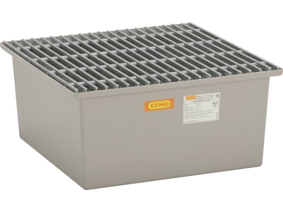 Cemo Auffangwanne 210 l, B x H x T: 85 x 40 x 85 cm, GFK (glasfaserverstärkter Kunststoff), mit GFK-Gitterrost, mit Zulassung, 7869