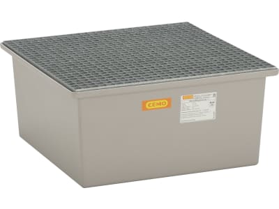Cemo Auffangwanne 210 l, B x H x T: 85 x 40 x 85 cm, GFK (glasfaserverstärkter Kunststoff), mit verzinktem Stahlgitterrost, mit Zulassung, 7868