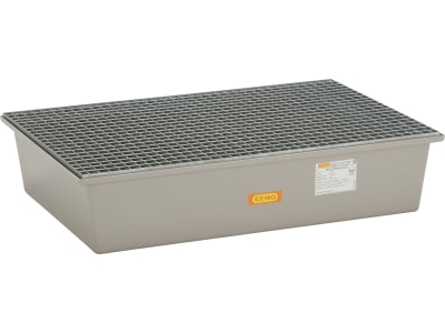 Cemo Auffangwanne 220 l, B x H x T: 128 x 29 x 85 cm, GFK (glasfaserverstärkter Kunststoff), mit verzinktem Stahlgitterrost, ohne Zulassung, 10390