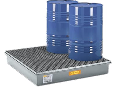Cemo Auffangwanne 220 l, B x H x T: 128 x 21 x 128 cm, GFK (glasfaserverstärkter Kunststoff), mit verzinktem Stahlgitterrost, ohne Zulassung, 10396