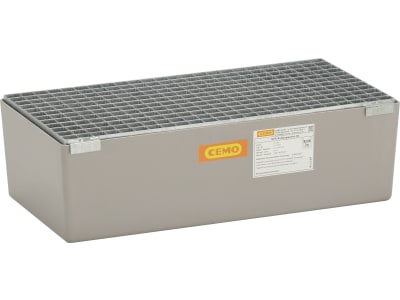 Cemo Auffangwanne 65 l, B x H x T: 82 x 24 x 42 cm, GFK (glasfaserverstärkter Kunststoff), mit verzinktem Stahlgitterrost, mit Zulassung, 7717