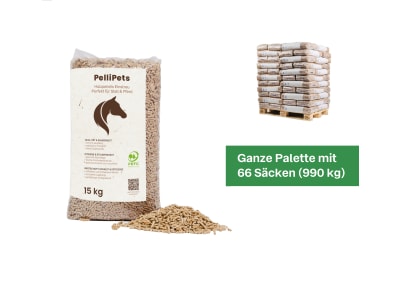 PelliPets Pferdepellets, Pferdeeinstreu, 990 kg Palette (66x 15 kg Säcke)