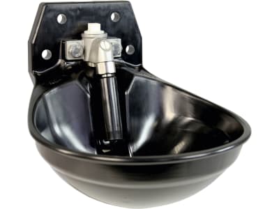 Suevia Tränkebecken "Mod. 12P-VA 3/4" schwarz mit Edelstahl-Rohrventil, 100.0128 Suevia Tränkebecken "Mod. 12P-VA 3/4" schwarz mit Edelstahl-Rohrventil, 100.0128