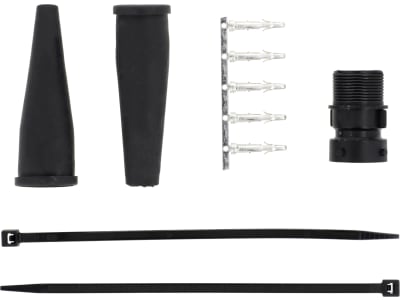 Bajonettverbinder 5-polig, mit Stiftgehäuse, für eine elektrischen Verbindung verschiedener Funktionen Bajonettverbinder 5-polig, mit Stiftgehäuse, für eine elektrischen Verbindung verschiedener Funktionen