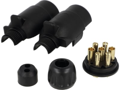 Stecker 7-polig, mit 2-fach Tülle Stecker 7-polig, mit 2-fach Tülle