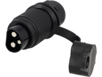 Stecker 12 V, 3-polig für die Verbindung mit einer Ladeleitung (z.B. Kippverkabelung) Stecker 12 V, 3-polig für die Verbindung mit einer Ladeleitung (z.B. Kippverkabelung)