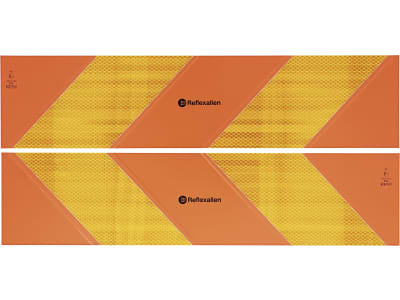 Warntafel 565 x 133 x 1 mm rot; orange, für LKW und Zugfahrzeuge, Aluminium; Blech