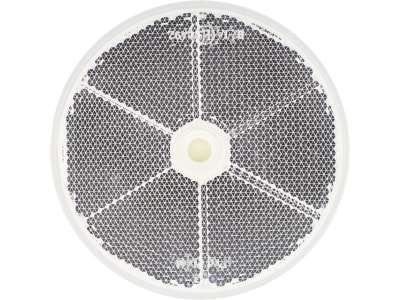 Frontstrahler weiß, rund, geklebt; geschraubt, 80 mm Frontstrahler weiß, rund, geklebt; geschraubt, 80 mm
