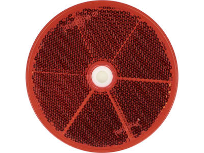 Rückstrahler rund, rot, Ø 80 mm, geklebt; geschraubt Rückstrahler rund, rot, Ø 80 mm, geklebt; geschraubt