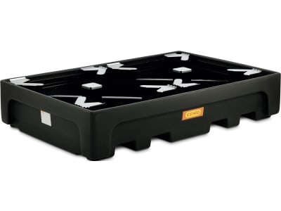 Cemo IBC-Auffangwanne "IBC" 1.100 l, B x H x T: 223 x 44 x 146 cm, PE (Polyethylen), mit Stützkreuz und zwei Einheiten, 10940