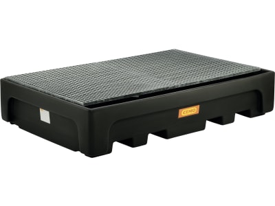Cemo IBC-Auffangwanne "IBC" 1.100 l, B x H x T: 223 x 46 x 146 cm, PE (Polyethylen), mit Stahlgitterrost und zwei Einheiten, 10949