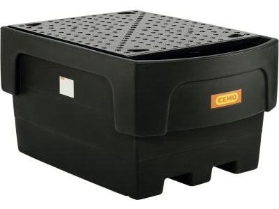 Cemo IBC-Auffangwanne "IBC" 1.100 l, B x H x T: 162 x 88 x 117 cm, PE (Polyethylen), mit Abfüllvorsatz und PE-Lochplatte, 10951