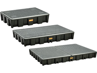 Cemo Auffangwanne "HD" aus HDPE (High Density Polyethylen) schwarz mit verzinktem Stahlgitterrost Cemo Auffangwanne "HD" aus HDPE (High Density Polyethylen) schwarz mit verzinktem Stahlgitterrost