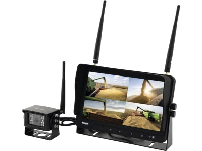 Funk-Rückfahrkamera CMOS-Sensor mit 9" 4QUAD Split Digital Monitor, Audio- und DVR-Funktion, verkabelt Funk-Rückfahrkamera CMOS-Sensor mit 9" 4QUAD Split Digital Monitor, Audio- und DVR-Funktion, verkabelt