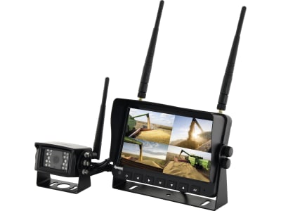 Funk-Rückfahrkamera CMOS-Sensor mit 7" 4QUAD Split Digital-Monitor, Audio- und DVR-Funktion, kabellos