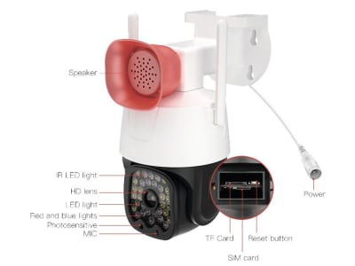 IP-Kamera 100 ° für die Überwachung von Innen- und Außenbereichen