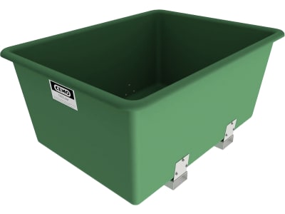 Cemo Transportbehälter 1.100 l 162 x 119 x 88 cm mit Staplertaschen, GFK, rechteckig, grün, 1208