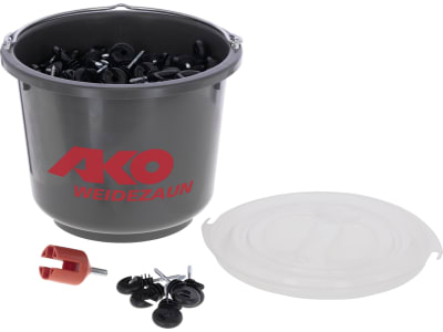 Ako Ringisolator 250 St. Holzgewinde, schwarz, für Litze, Seil, Band bis 10 mm, mit Einschraubhilfe, 44314/2503E