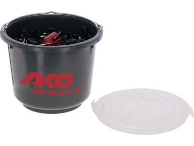 Ako Ringisolator 250 St. Holzgewinde, schwarz, für Litze, Seil, Band bis 10 mm, mit Einschraubhilfe, 44314/2503E