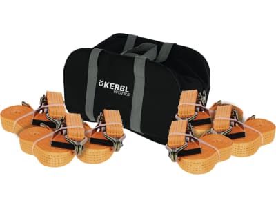 KERBL Zurrgurt 8 m x 50 mm, 6 Stück, 2-teilig, Spitzhaken, Ratsche, mit Tragetasche, 37140/6 KERBL Zurrgurt 8 m x 50 mm, 6 Stück, 2-teilig, Spitzhaken, Ratsche, mit Tragetasche, 37140/6