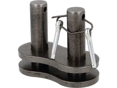 Pöttinger Kettenschloss "R38 SH-1S", 1 1/2" (38,1 mm), einfach, mit Splintverschluss, für Rollenkette, Antrieb vorne von Ladewagen, 462.979 Pöttinger Kettenschloss "R38 SH-1S", 1 1/2" (38,1 mm), einfach, mit Splintverschluss, für Rollenkette, Antrieb vorne von Ladewagen, 462.979