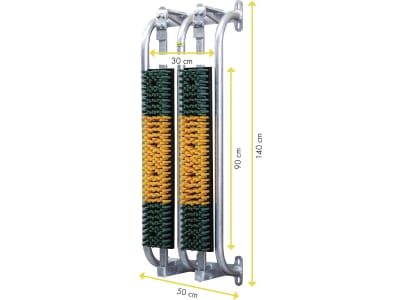 Patura Kuhbürste 500 x 1.400 mm für Bullen, Milchkühe und Mutterkühe, mit Schutzkorb, gefedert, 334050 Patura Kuhbürste 500 x 1.400 mm für Bullen, Milchkühe und Mutterkühe, mit Schutzkorb, gefedert, 334050