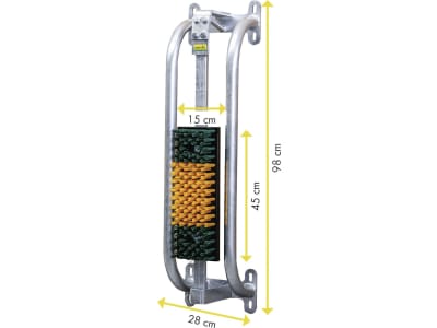 Patura Kuhbürste 280 x 980 mm für Kälber und Jungrinder, mit Schutzkorb, gefedert, 334049 Patura Kuhbürste 280 x 980 mm für Kälber und Jungrinder, mit Schutzkorb, gefedert, 334049