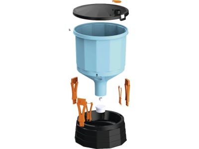 COPELE Geflügeltränke "Silo Freiland" 35 l mit Standfuß, Kunststoff (UV-beständig) blau, 34815