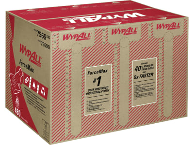 Falthandtücher "WypAll® ForceMax" L x B 335 x 345 mm, grau, 1-lagig, 1 Spenderbox á 480 Blatt