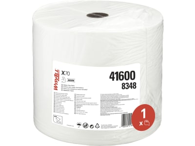 Putztuch "WypAll® X70 Power Clean™" L x B: 310 x 315 mm, weiß, 1-lagig, 1 x Rolle á 870 Tücher, 8348 Putztuch "WypAll® X70 Power Clean™" L x B: 310 x 315 mm, weiß, 1-lagig, 1 x Rolle á 870 Tücher, 8348