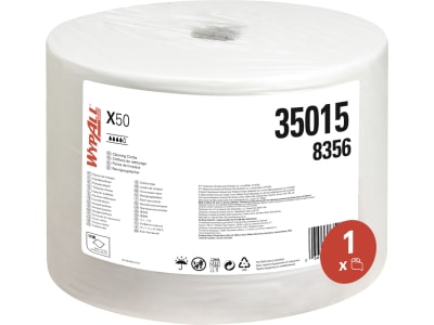 Putztuch "WypAll® X50 General Clean™" L x B: 310 x 249 mm, weiß, 1-lagig, 1 x Rolle á 1.100 Tücher, 8356 Putztuch "WypAll® X50 General Clean™" L x B: 310 x 249 mm, weiß, 1-lagig, 1 x Rolle á 1.100 Tücher, 8356