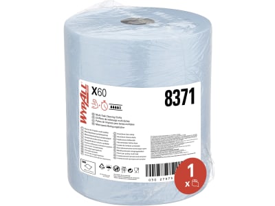Putztuch "WypAll® X60 General Clean™" L x B: 380 x 315 mm, blau, 1-lagig, 1 x Rolle á 500 Tücher, 8371 Putztuch "WypAll® X60 General Clean™" L x B: 380 x 315 mm, blau, 1-lagig, 1 x Rolle á 500 Tücher, 8371