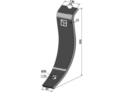 Industriehof® Leitblech 360 x 80/120 x 10 mm für Grubber Väderstad, 101.IND-2693